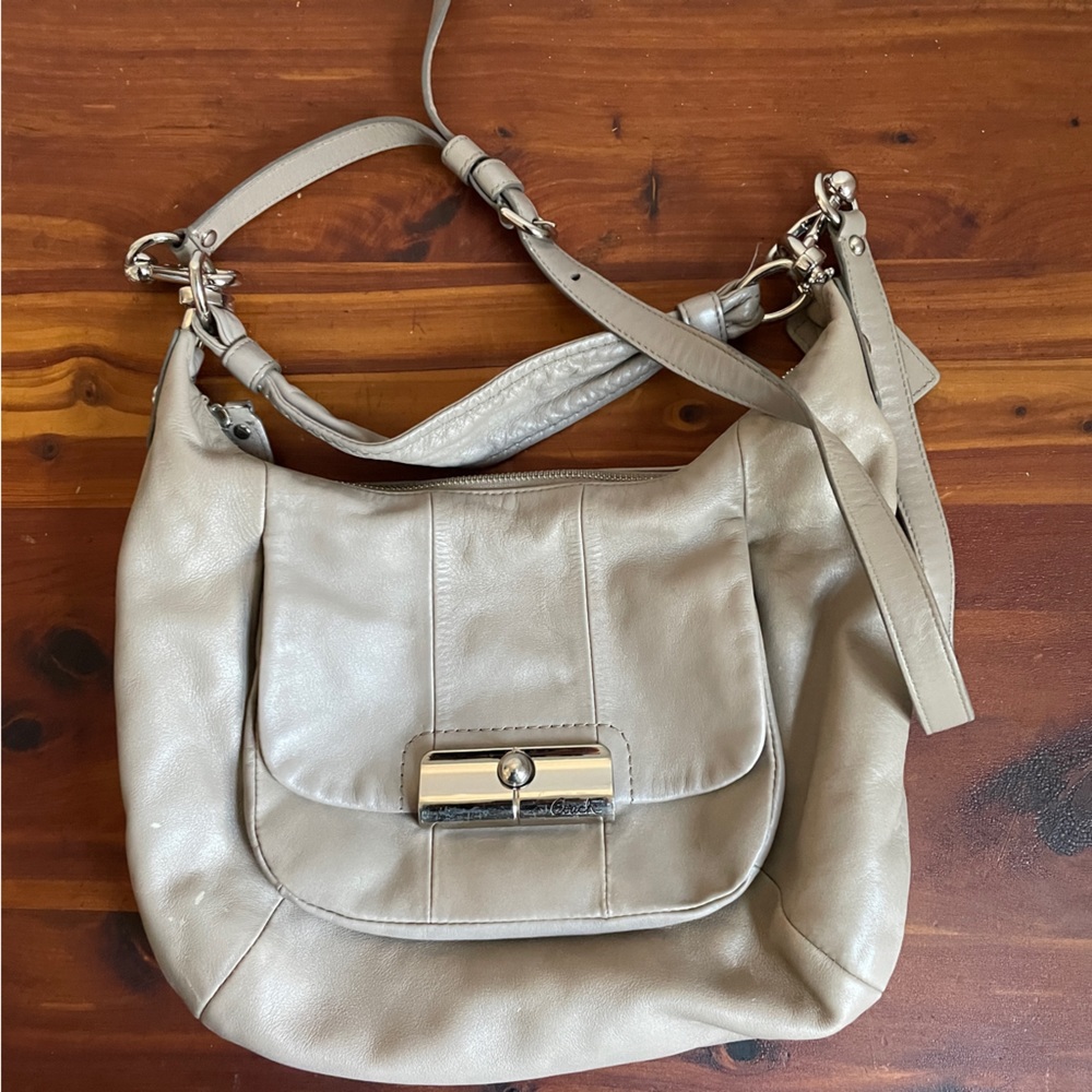 Authentic Coach Kristin Hobo/Crossbody Purse in Grey